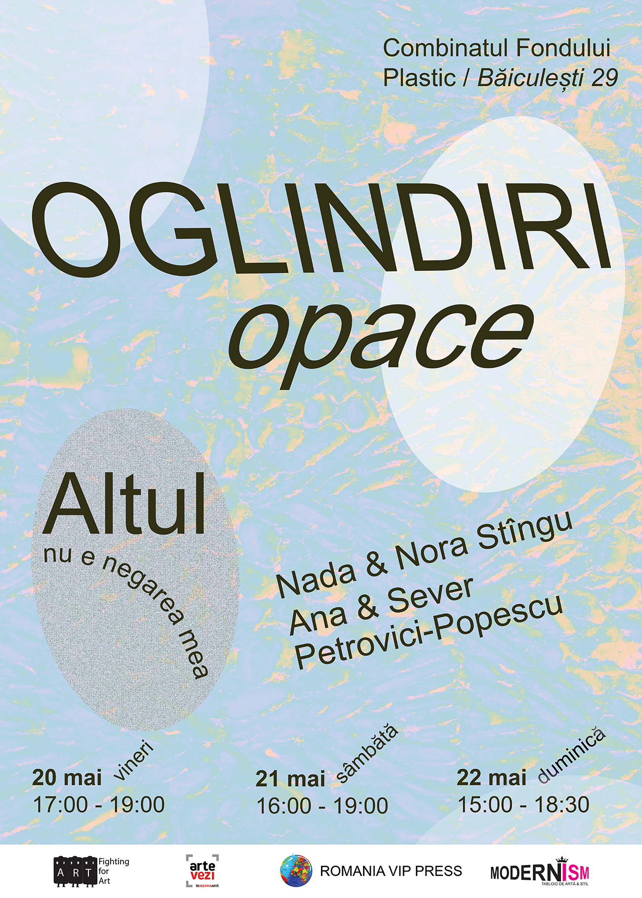 ALTUL NU E NEGAREA MEA, grup format din Nora & Nada Stîngu, Ana & Sever Petrovici-Popescu, deschide o nouă pagină spre Celălalt cu expoziția ”Oglindiri Opace”!